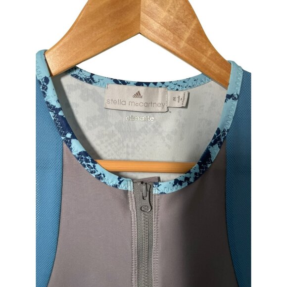 Adidas x Stella McCartney Climalite Techfit Run Tank Blue Womens Medium‎ - Picture 2 of 6
